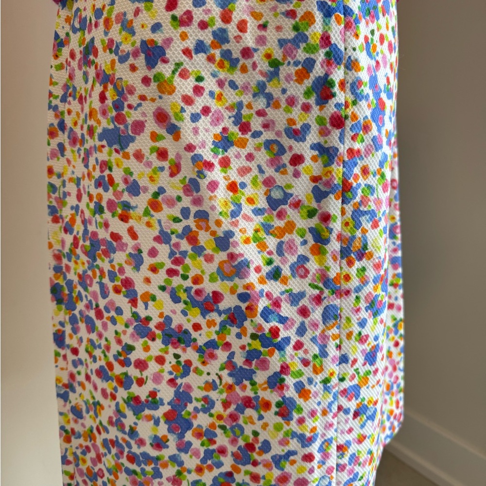 Leggiadro White Midi Skirt with Multicolor Floral Confetti Print - Picture 6 of 10